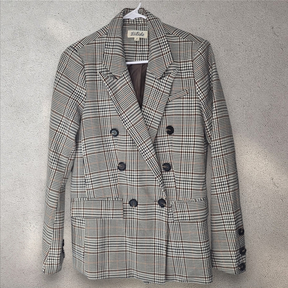 Listicle Plaid Oversized Double Breasted Blazer Size Small - Picture 1 of 10